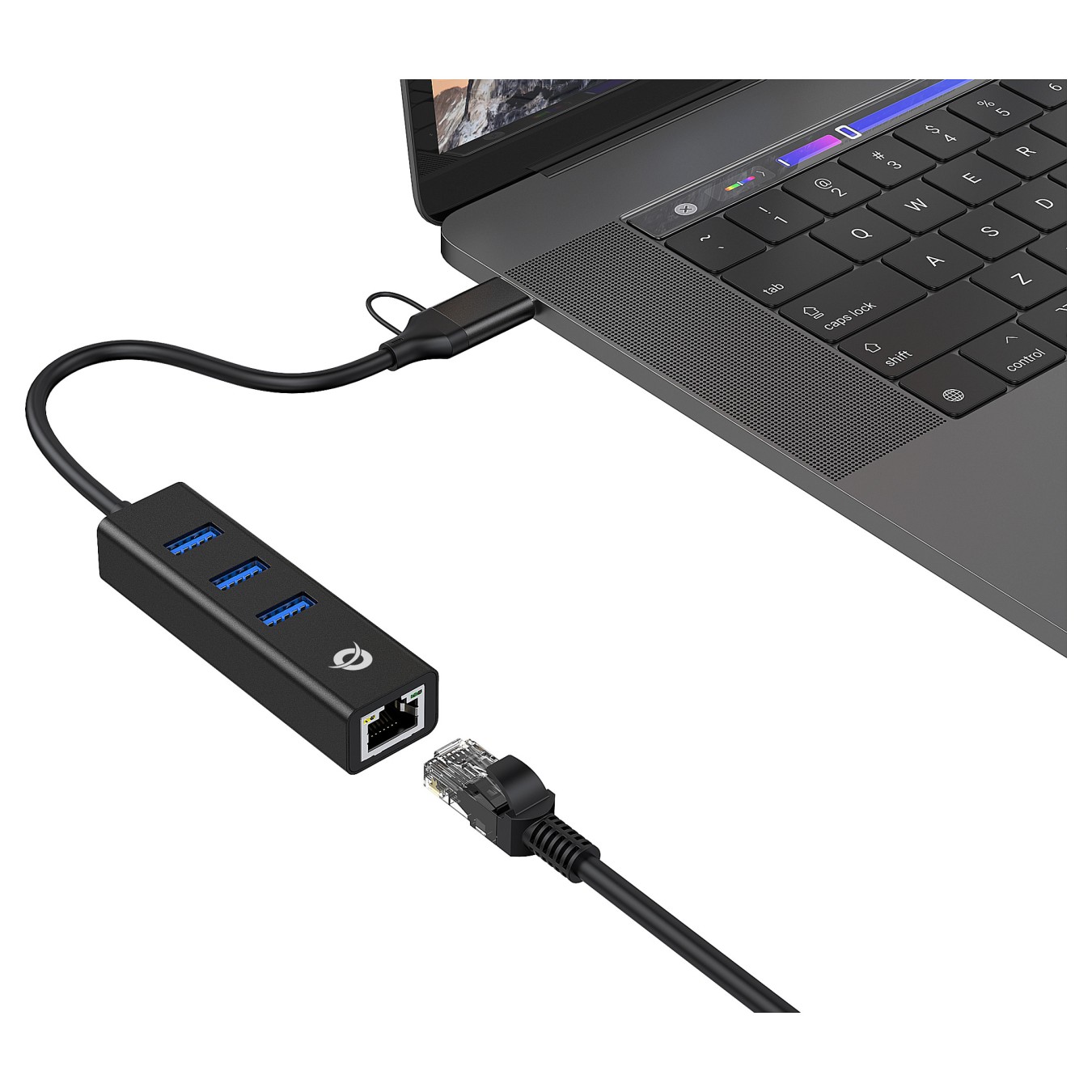 Buy CONCEPTRONIC Adapter USB-C -A3.0- to 3xUSB-A GbE 5Gbs 0.18m sw in Cyprus, Nicosia, Limassol, Larnaka, Pafos