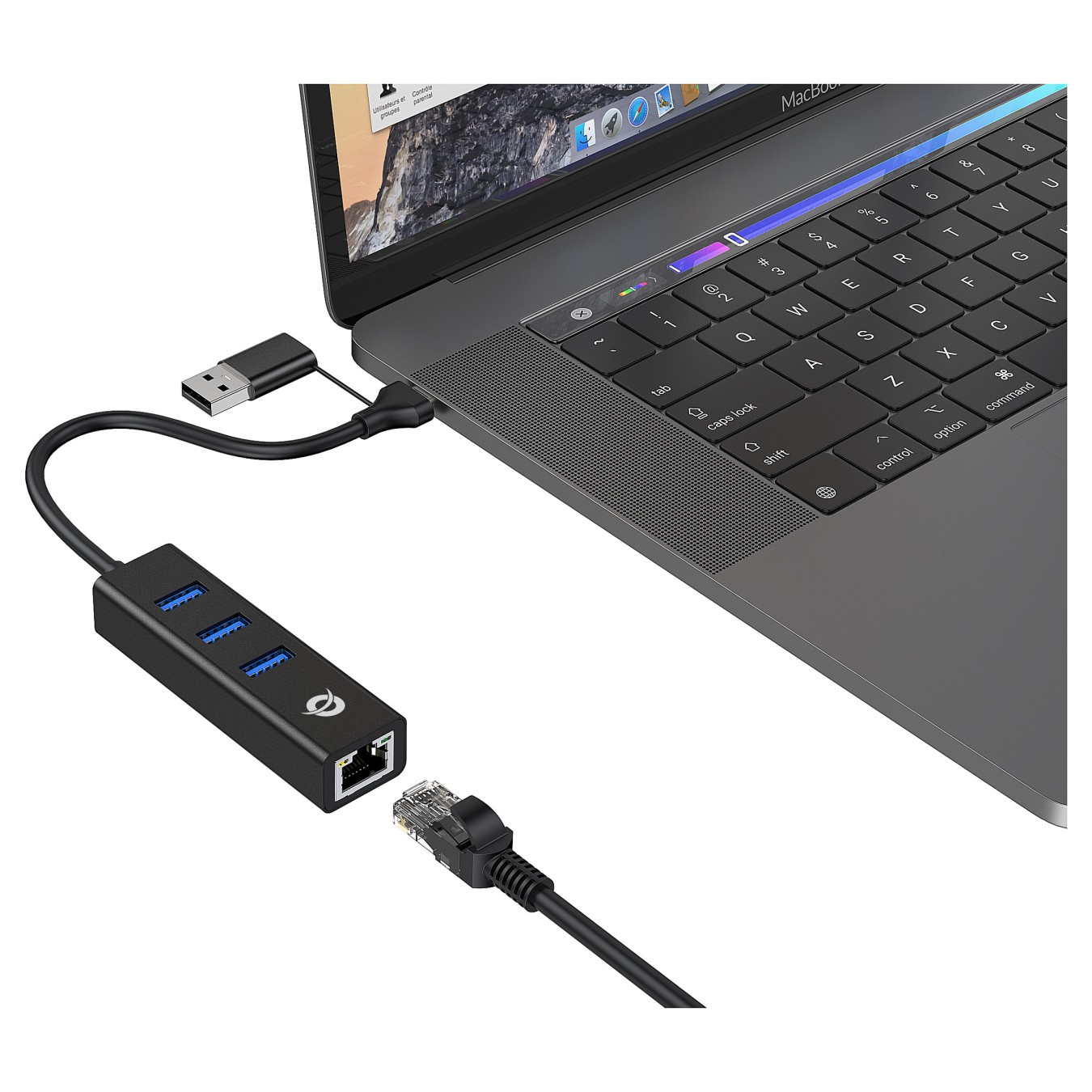 Buy CONCEPTRONIC Adapter USB-C -A3.0- to 3xUSB-A GbE 5Gbs 0.18m sw in Cyprus, Nicosia, Limassol, Larnaka, Pafos