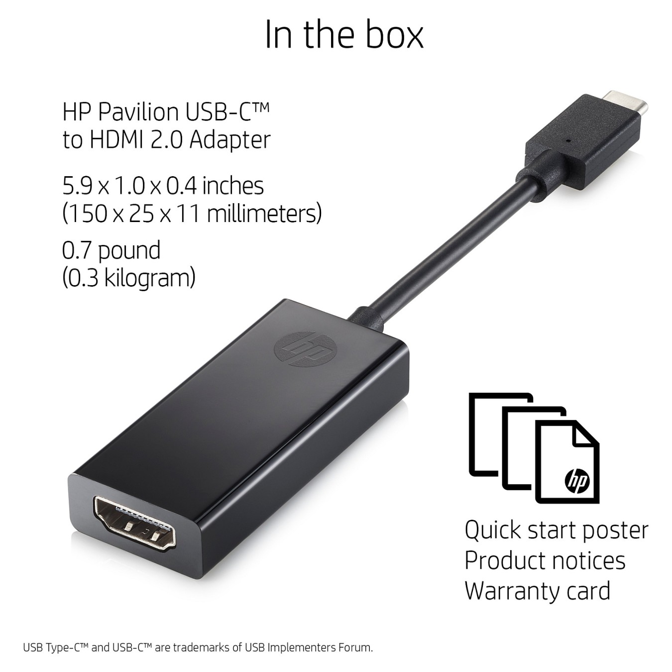 Buy HP Videoadapter USB Type-C, HDMI, black, 25 mm, 11 mm, 150 mm in Cyprus, Nicosia, Limassol, Larnaka, Pafos