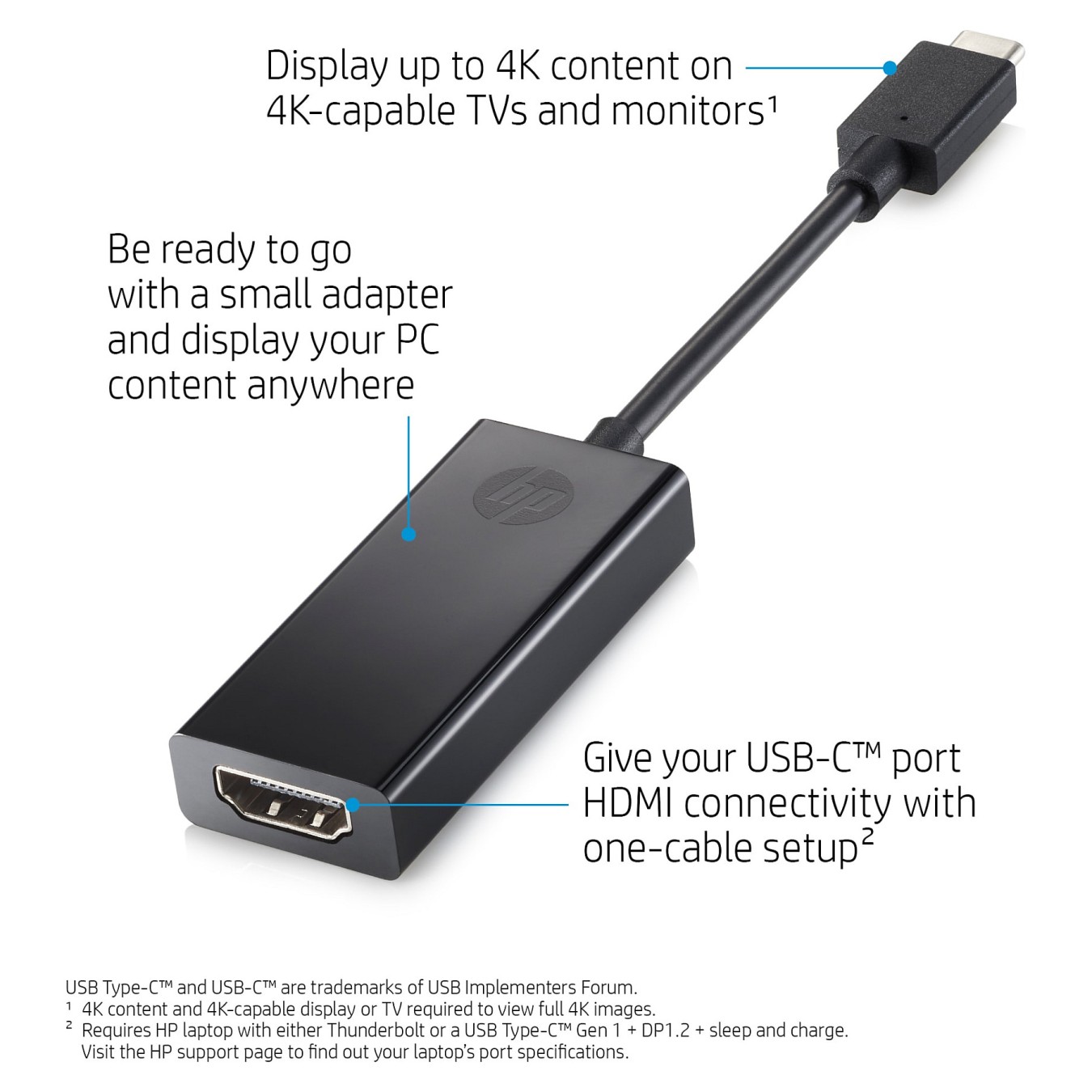 Buy HP Videoadapter USB Type-C, HDMI, black, 25 mm, 11 mm, 150 mm in Cyprus, Nicosia, Limassol, Larnaka, Pafos