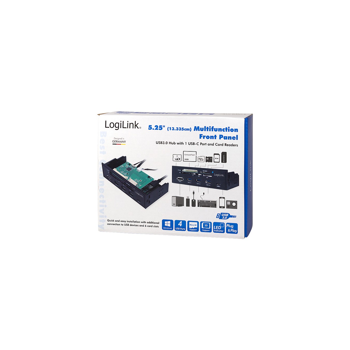 Buy CardReader LogiLink 5.25' Multifunction Front Panel - Kartenleser - USB 3.0 in Cyprus, Nicosia, Limassol, Larnaka, Pafos