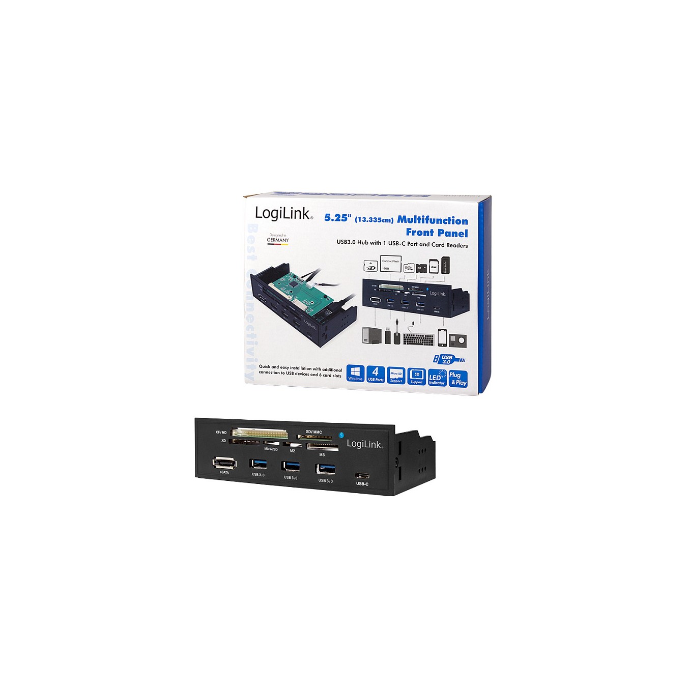 Buy CardReader LogiLink 5.25' Multifunction Front Panel - Kartenleser - USB 3.0 in Cyprus, Nicosia, Limassol, Larnaka, Pafos