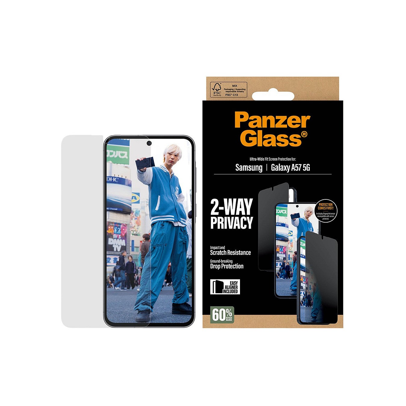 Buy PanzerGlass Privacy Displayschutz Samsung Galaxy A57 Ultra-Wide Fit EasyAligner in Cyprus, Nicosia, Limassol, Larnaka, Pafos