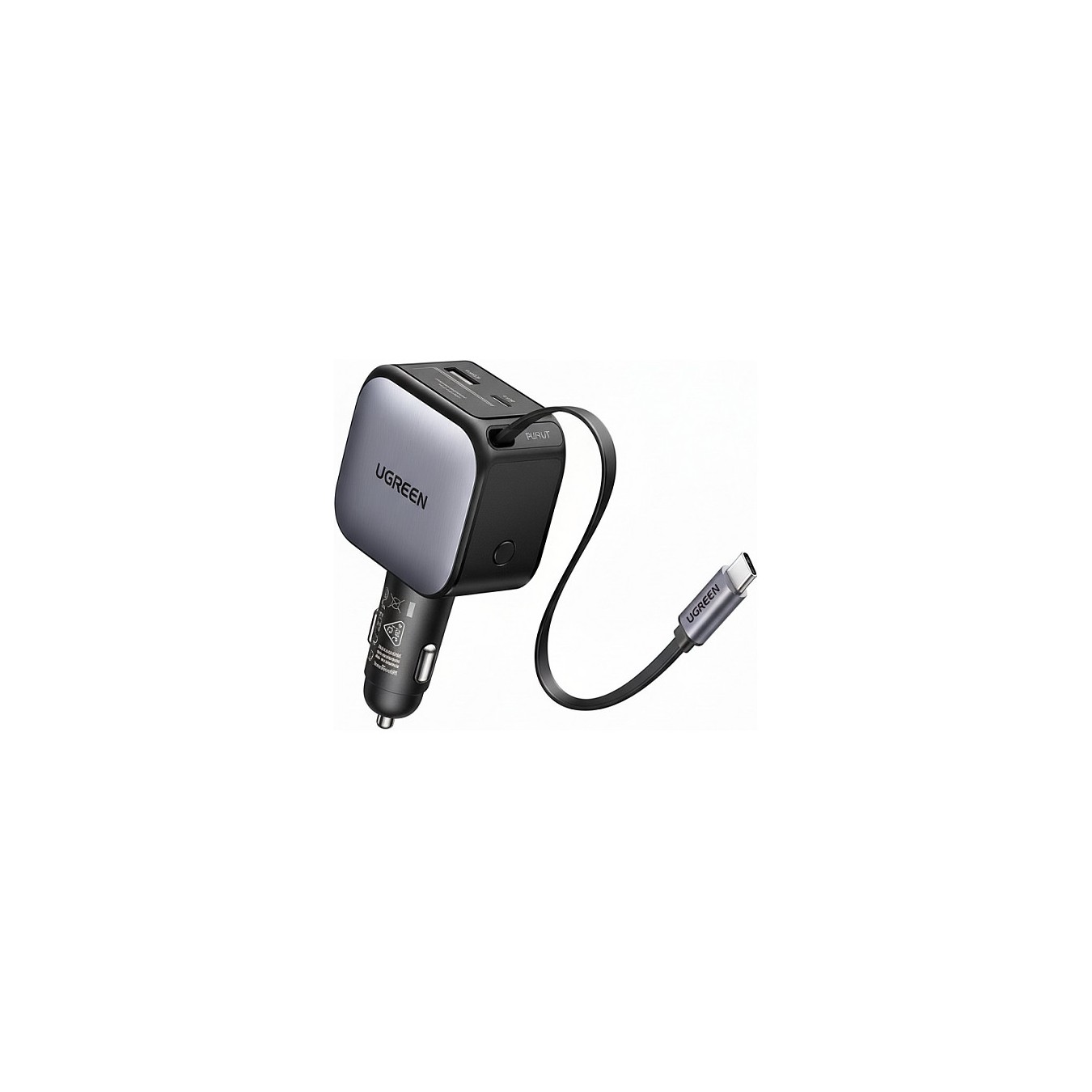 Buy UGREEN EC602 60W Fast Car Charger KFZ-Ladegert 1x USB-A 1x USB-C 1x ausziehbares USB-C Kabel PD3.0 QC3.0 Fast Charging in Cy