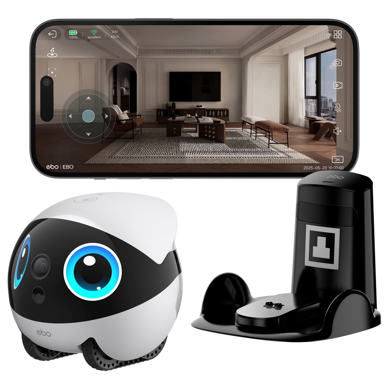 Buy ENABOT EBO Air 2 Plus 3K Kamera Nachtsicht WLAN App Tierroboter Wei in Cyprus, Nicosia, Limassol, Larnaka, Pafos