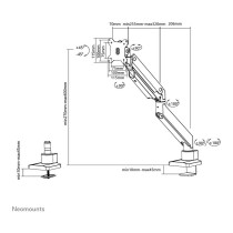 Buy NewStar PLUS desk mount for curved flat monitors up to 49 , silver in Cyprus, Nicosia, Limassol, Larnaka, Pafos