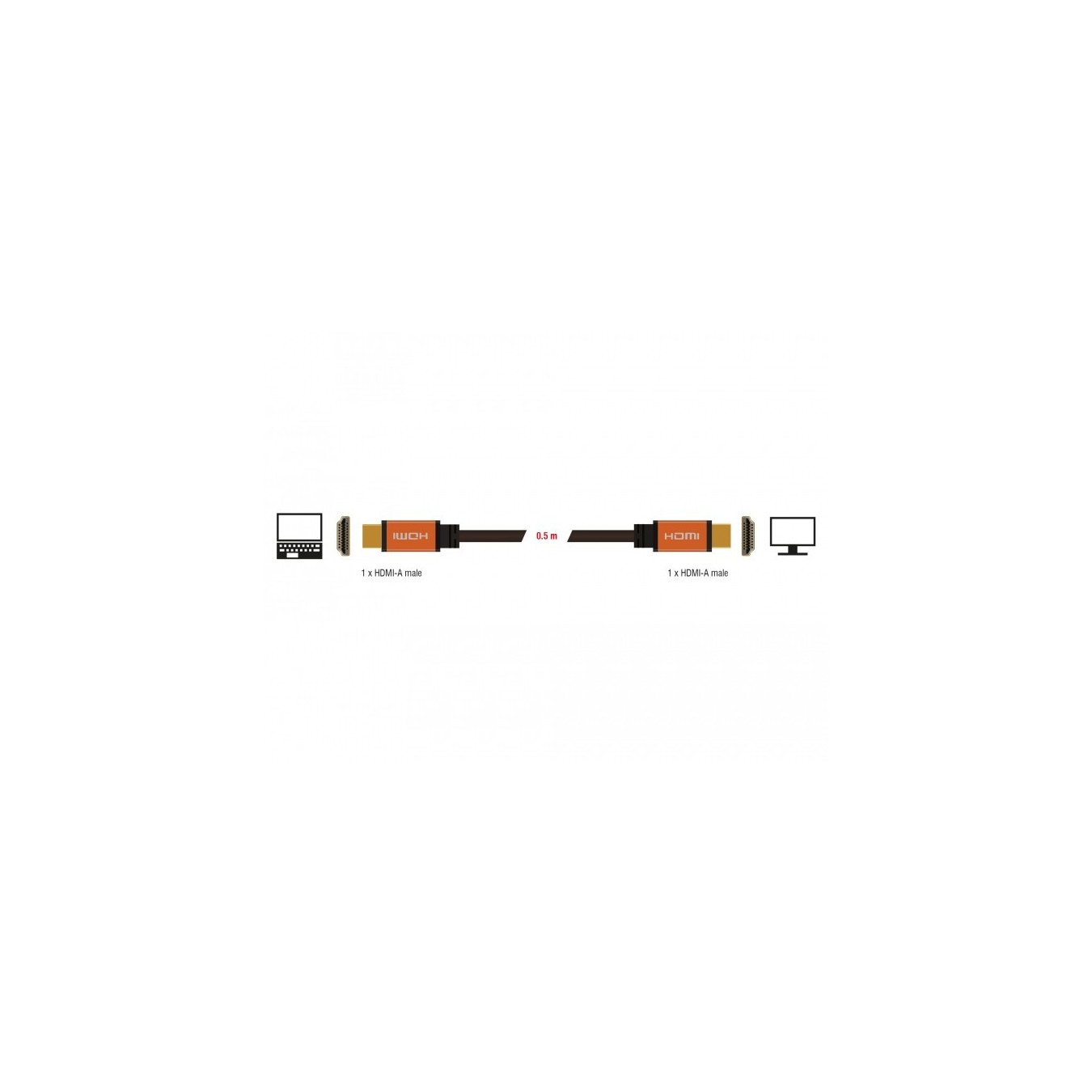 DELOCK Ultra High Speed HDMI Cable - 85726 - 48 Gbps, 8K@60Hz & 4K@120Hz, 0.5 m, Black/Gold — Buy in Cyprus with Fast Delivery