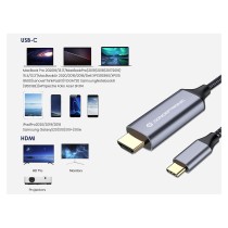 Buy CONCEPTRONIC Adapter USB-C3.2- to HDMI2.0 4K 60Hz 2.00m gr in Cyprus, Nicosia, Limassol, Larnaka, Pafos