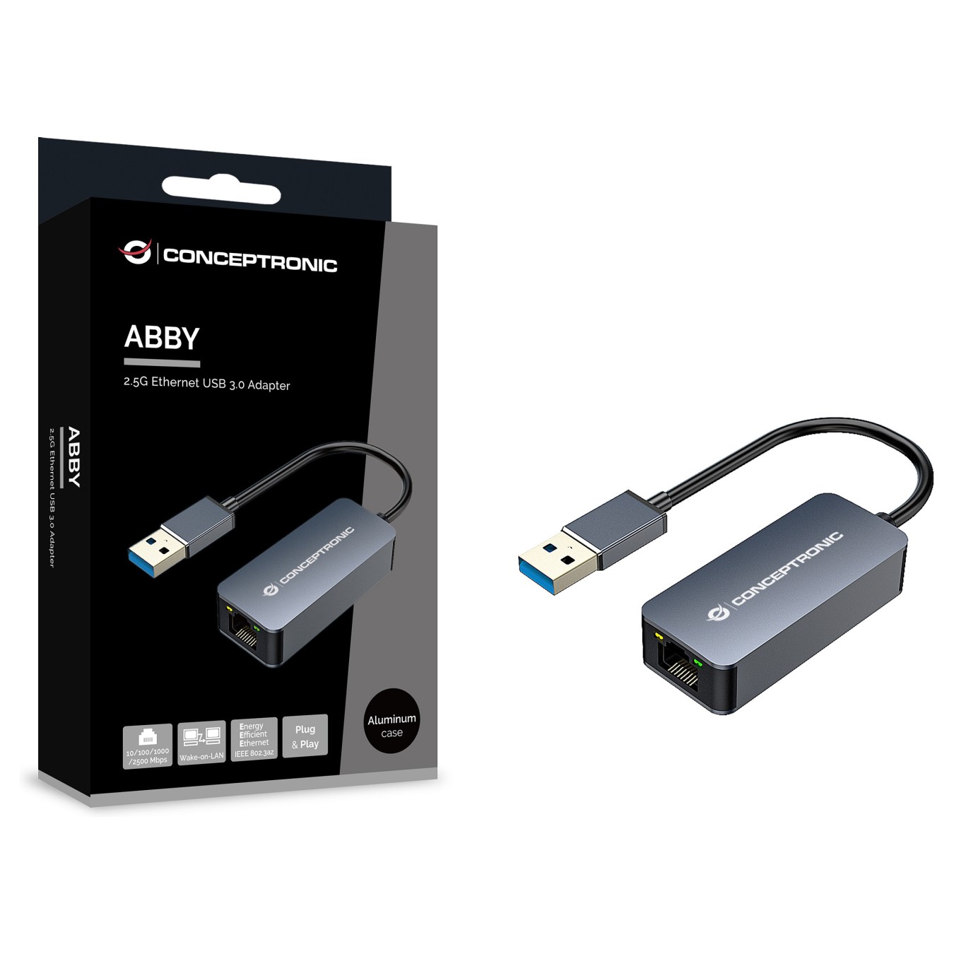 Buy CONCEPTRONIC Adapter USB-A3.0- to 2.5GbE WoL 5Gbs 0.14m sw in Cyprus, Nicosia, Limassol, Larnaka, Pafos