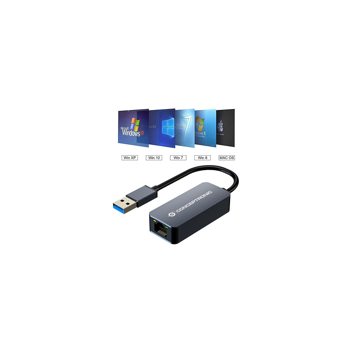 Buy CONCEPTRONIC Adapter USB-A3.0- to 2.5GbE WoL 5Gbs 0.14m sw in Cyprus, Nicosia, Limassol, Larnaka, Pafos