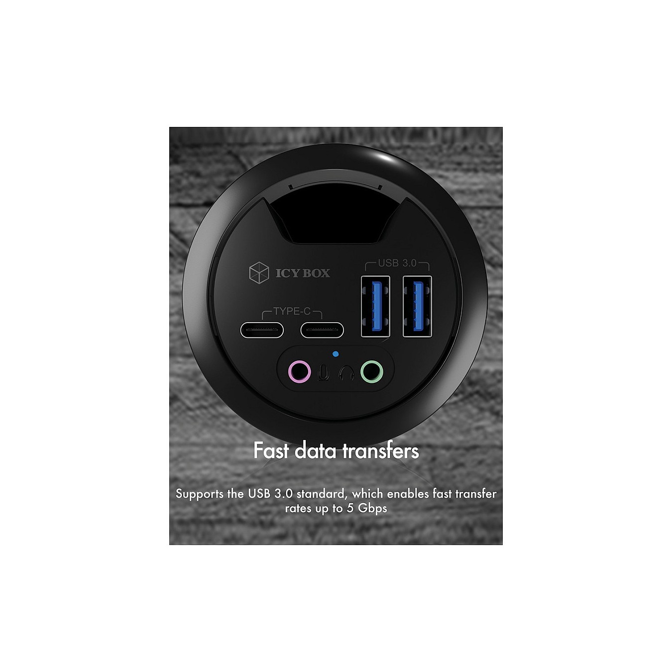 Buy 4-Port IcyBox USB 3.0 IB-HUB1403B Tischeinbau in Cyprus, Nicosia, Limassol, Larnaka, Pafos