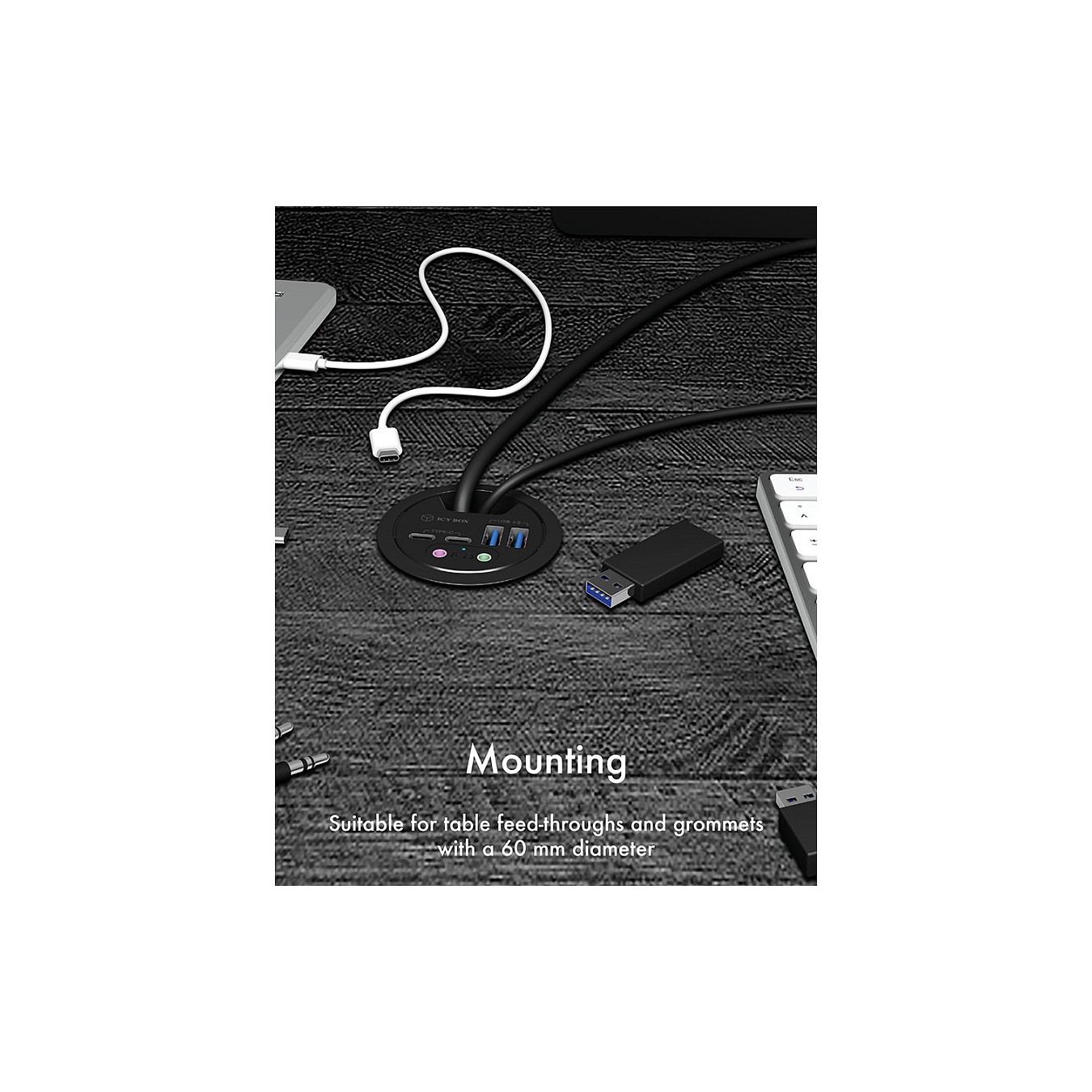 Buy 4-Port IcyBox USB 3.0 IB-HUB1403B Tischeinbau in Cyprus, Nicosia, Limassol, Larnaka, Pafos