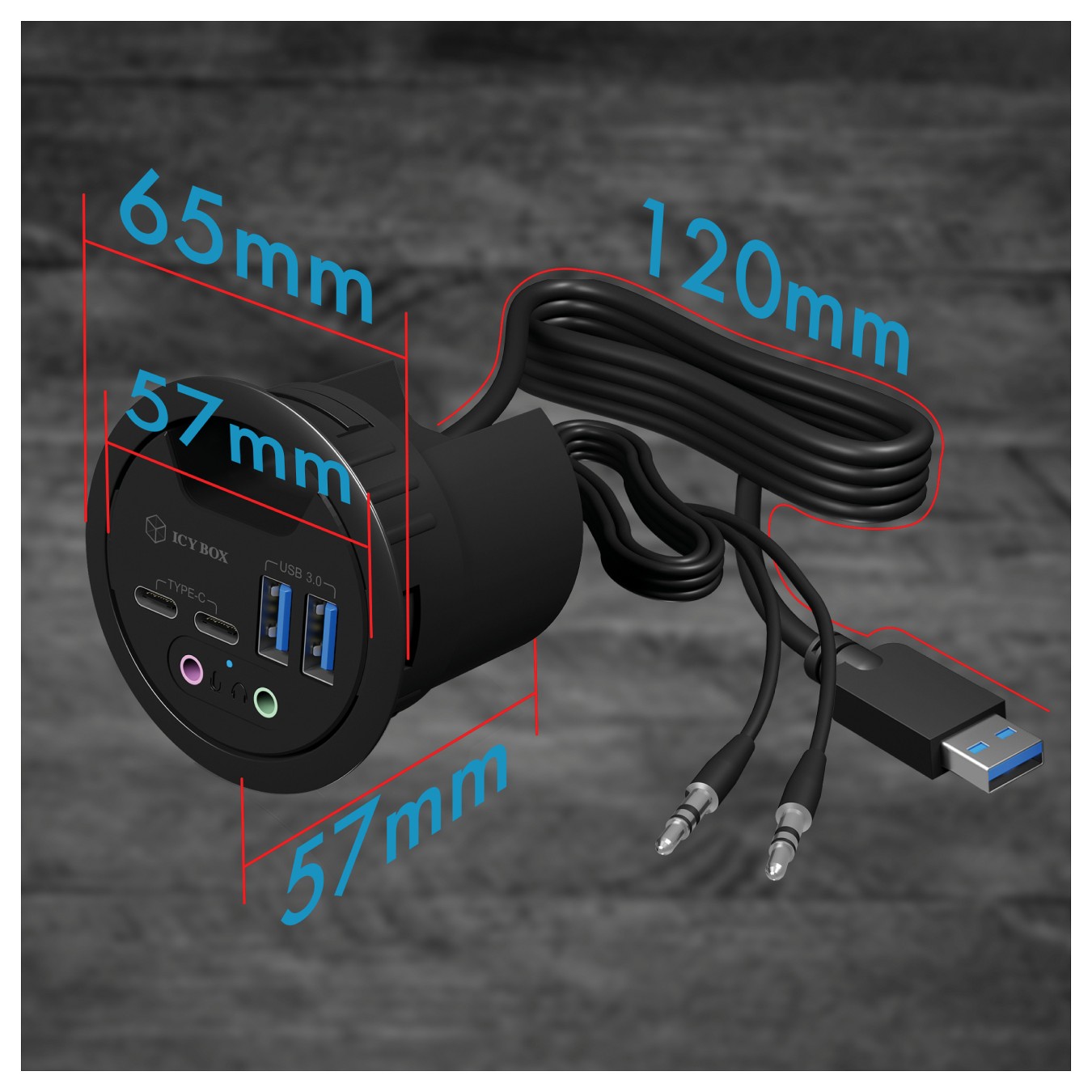 Buy 4-Port IcyBox USB 3.0 IB-HUB1403B Tischeinbau in Cyprus, Nicosia, Limassol, Larnaka, Pafos