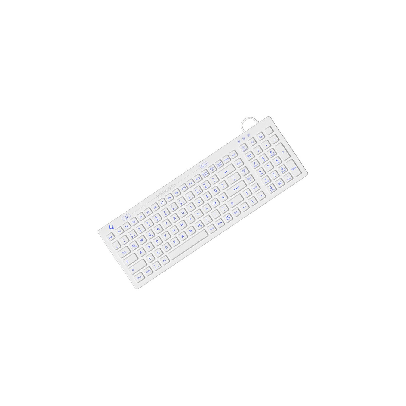 Buy Keysonic KSK-6031INEL - Kompakte Hygienetastatur, Kabelgebunden USB-Anschluss, Beleuchtet, Silikon, Wasser und Staub ... in 