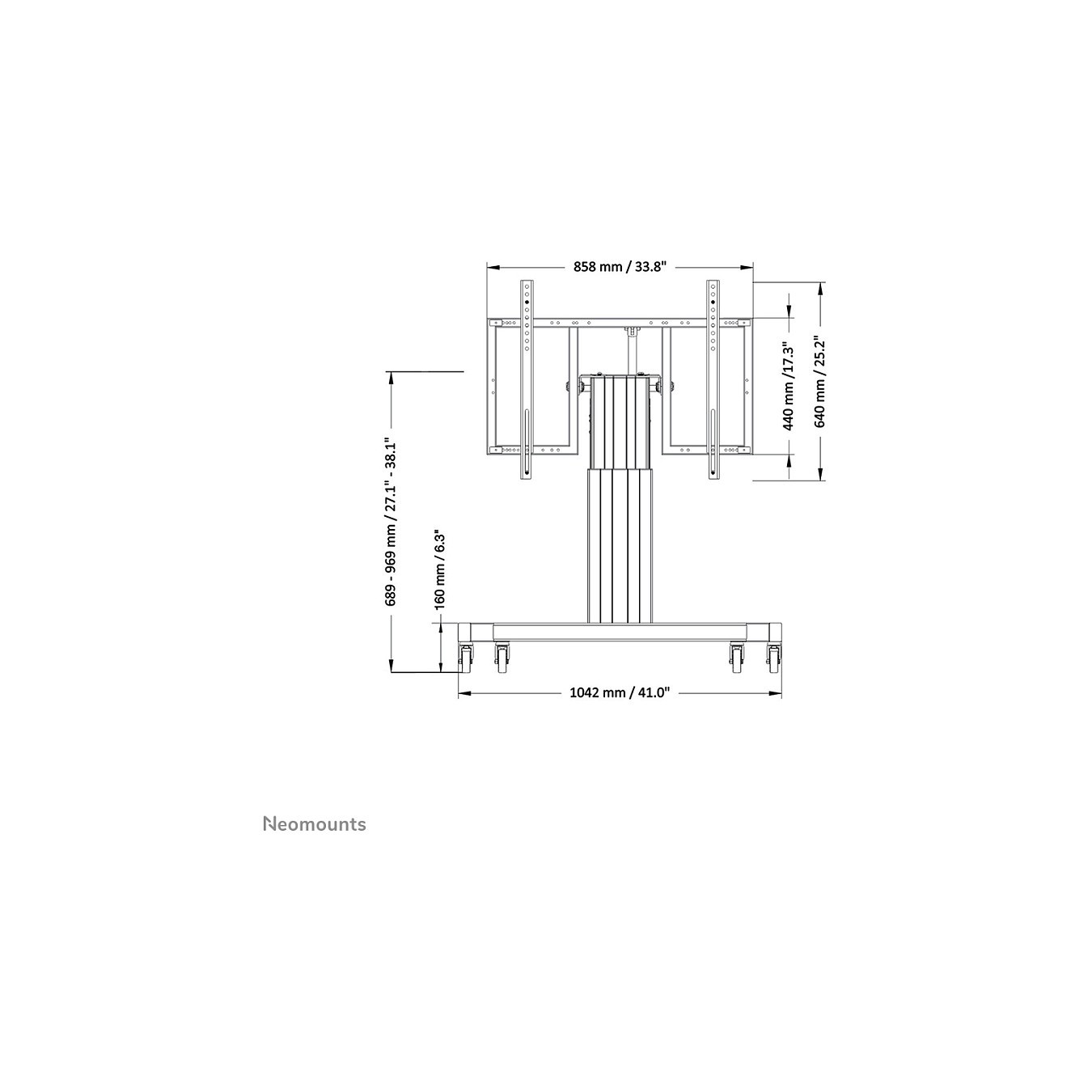 Buy Neomounts PLASMA-M2550TBLACK motorisierter Rollwagen in Cyprus, Nicosia, Limassol, Larnaka, Pafos