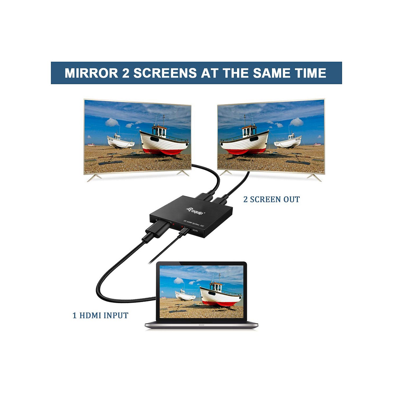 Buy HDMI1.4 2-Port Splitter Ultra Slim 4K 30Hz schwarz EndlessOS in Cyprus, Nicosia, Limassol, Larnaka, Pafos