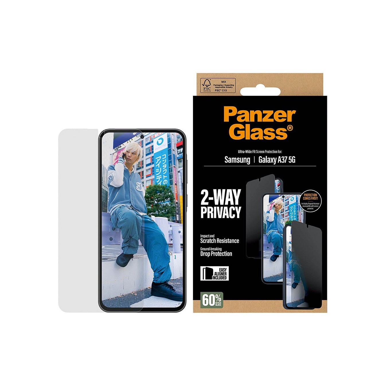Buy PanzerGlass Privacy Displayschutz Samsung Galaxy A37 Ultra-Wide Fit EasyAligner in Cyprus, Nicosia, Limassol, Larnaka, Pafos