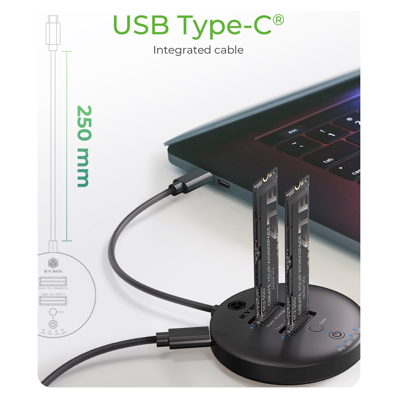 Buy Docking- & Klonstation IcyBox 2x M.2 NVMe SSD in Cyprus, Nicosia, Limassol, Larnaka, Pafos