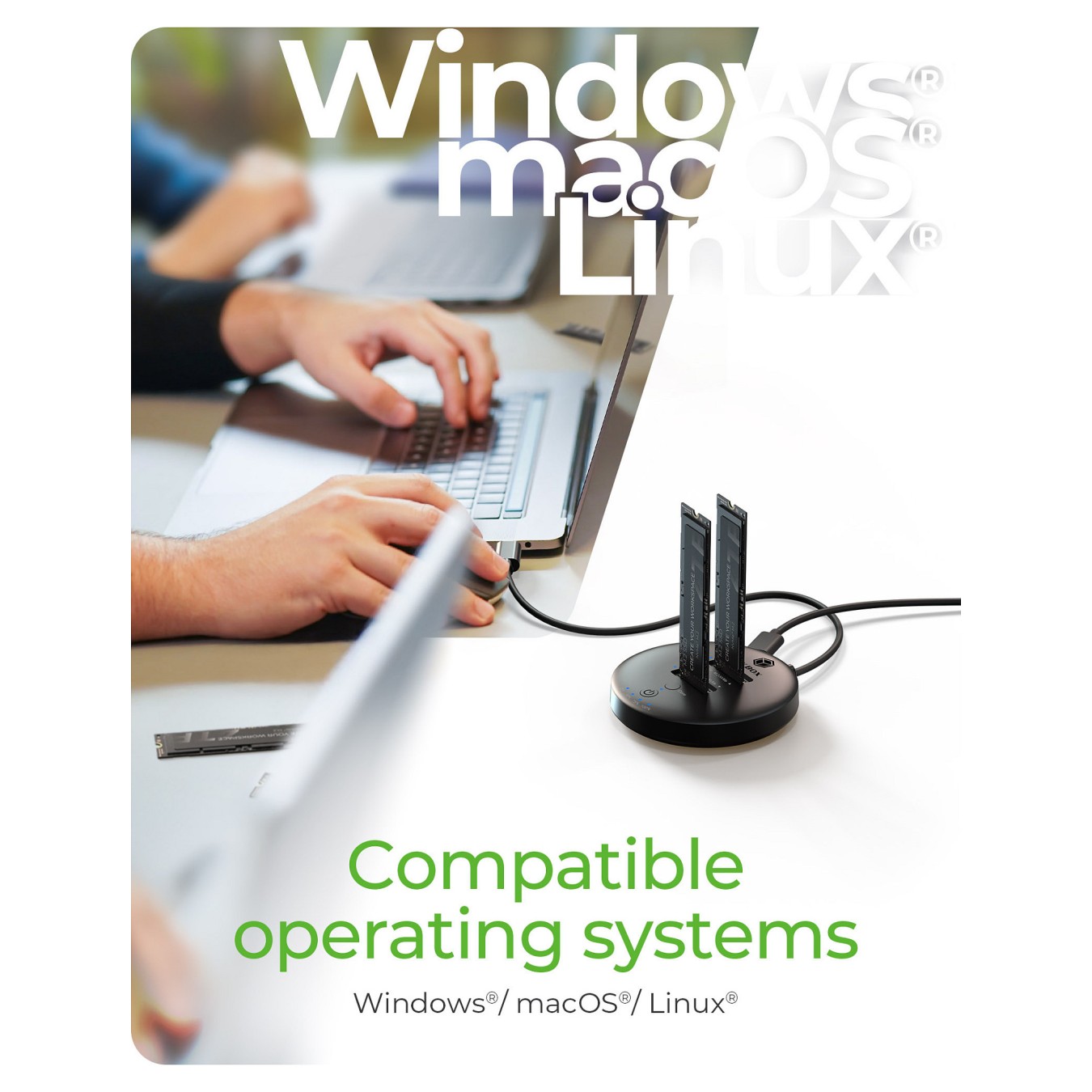 Buy Docking- & Klonstation IcyBox 2x M.2 NVMe SSD in Cyprus, Nicosia, Limassol, Larnaka, Pafos