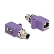 Buy Delock M12 Adapter D-kodiert 4 Pin Stecker zu RJ45 Buchse Cat.5e mit Befestigungsloch gerade violett in Cyprus, Nicosia, Lim