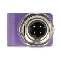 Buy Delock M12 Adapter D-kodiert 4 Pin Stecker zu RJ45 Buchse Cat.5e mit Befestigungsloch gerade violett in Cyprus, Nicosia, Lim