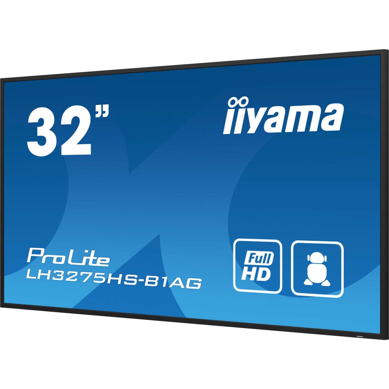 iiyama LH3275HS-B1AG - 32" FHD Android 11 Digital Signage, IPS, 500cd/m², 4GB/32GB, Wi-Fi5, 2×HDMI/DP1.2, Black