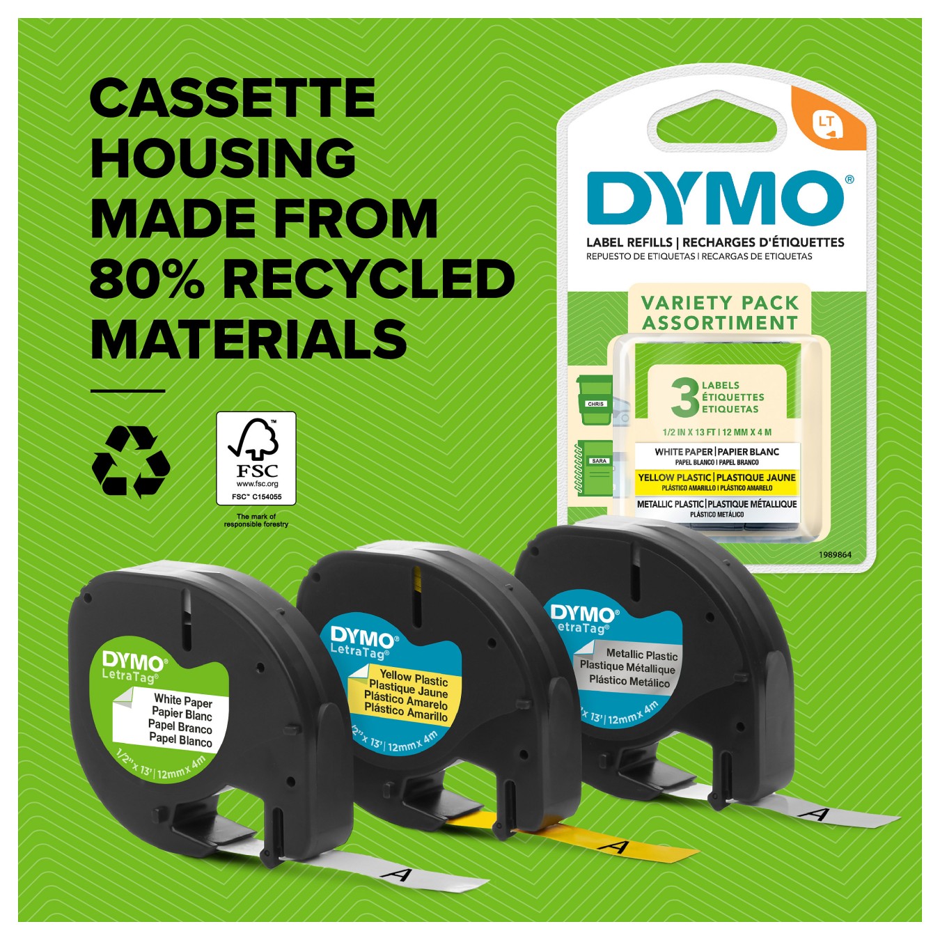 Buy DYMO Etikett LetraTag 12mmx4m schwarz- to weiß 3er Set in Cyprus, Nicosia, Limassol, Larnaka, Pafos