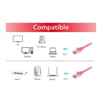 Buy Equip Patchkabel Cat6 S FTP 2xRJ45 25.00m pink LSZH Polybeutel in Cyprus, Nicosia, Limassol, Larnaka, Pafos