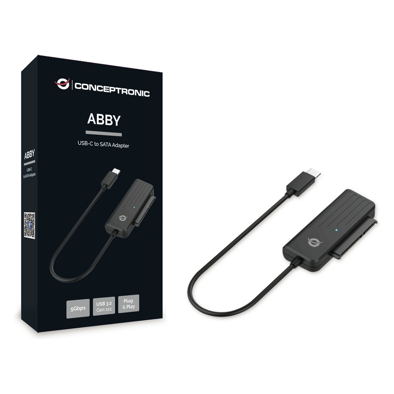 Buy CONCEPTRONIC Adapter USB-C3.2- to SATA 2.5' 5Gbs 0.20m sw in Cyprus, Nicosia, Limassol, Larnaka, Pafos