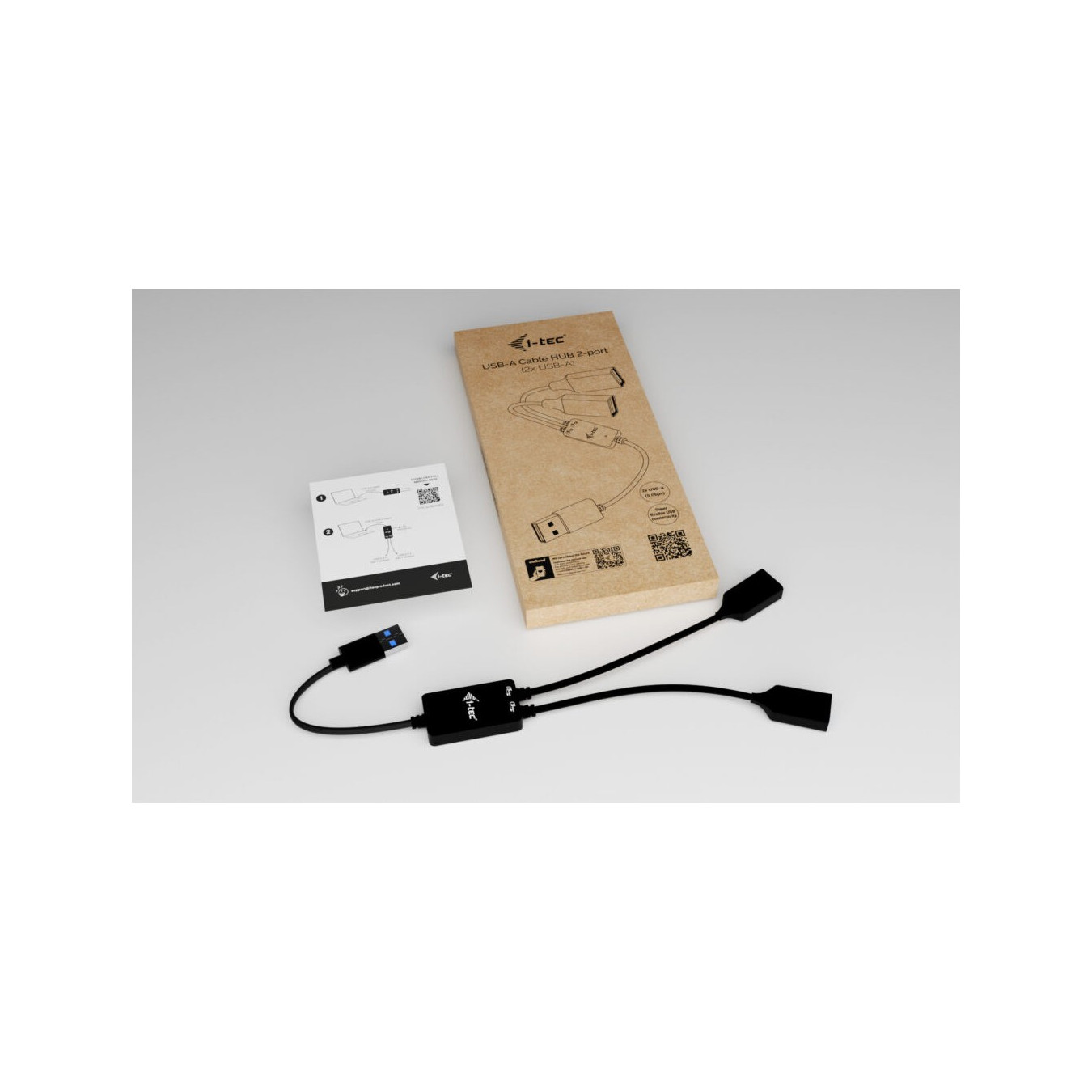 i-tec USB-A Cable Hub 2-Port - 2x USB-A 3.2 Gen 1 (5 Gbit/s), 10 cm Cable, Black — Buy in Cyprus with Fast Delivery