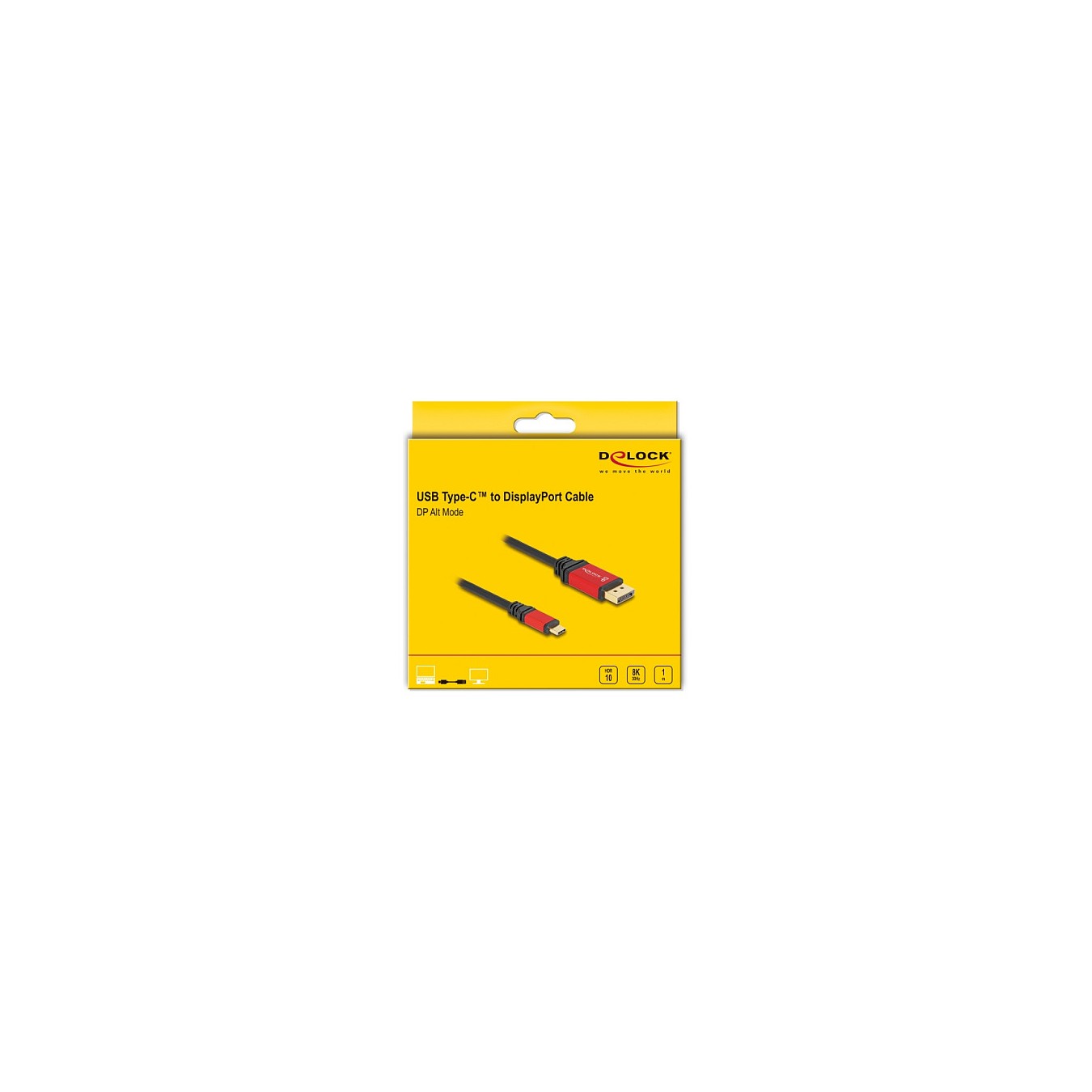 Buy DELOCK ?USB Type-C zu DisplayPort Kabel DP Alt Mode 8K 30 Hz mit HDR Funktion 1m rot in Cyprus, Nicosia, Limassol, Larnaka, 