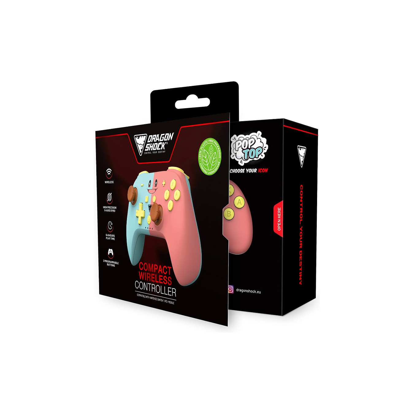 Buy Dragonshock Controller Poptop Wireless Cubes pink blu switch in Cyprus, Nicosia, Limassol, Larnaka, Pafos