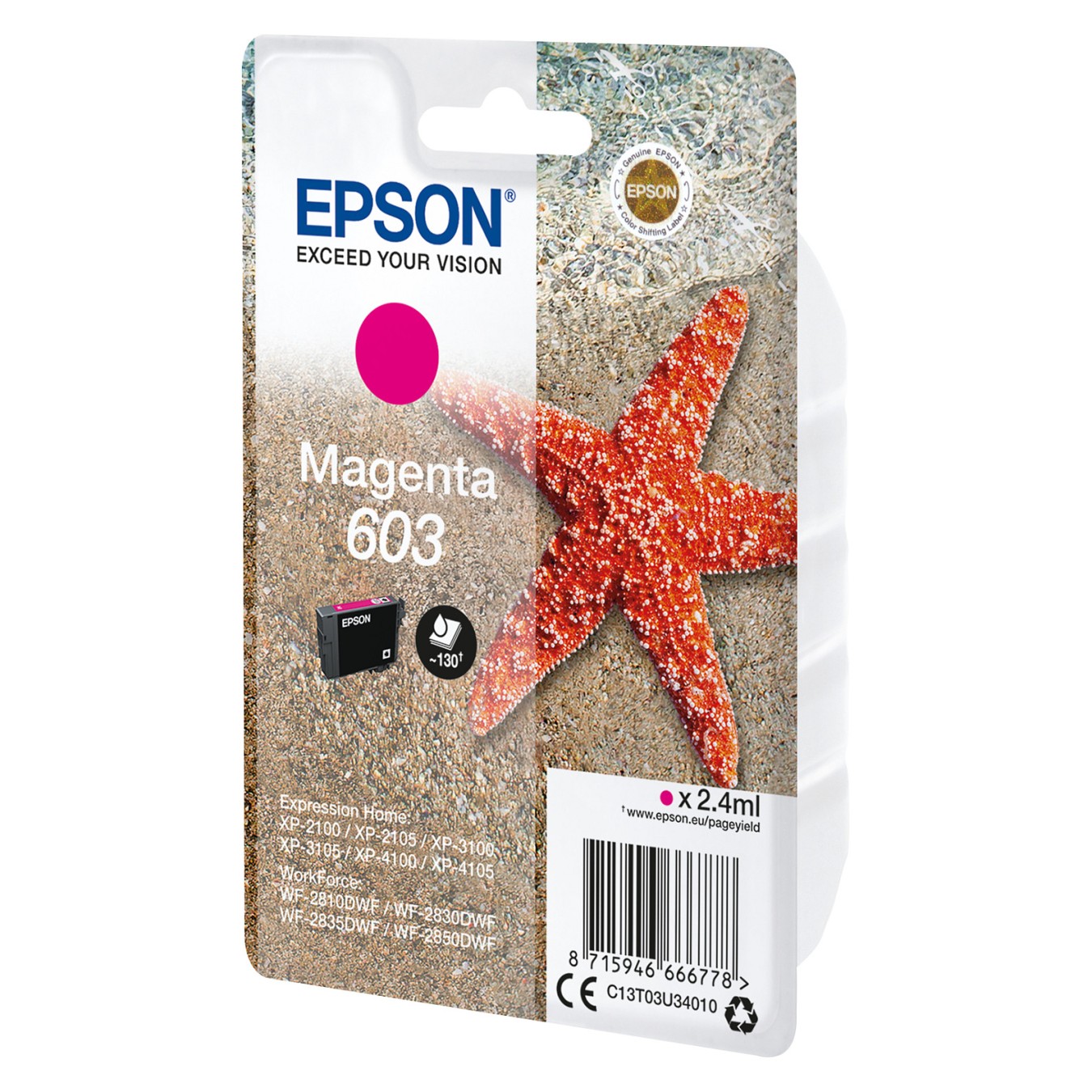 Buy EPSON Tinte magenta 2.4ml XP 21xx 31xx 41xx, WF28xx, ''603'' RF in Cyprus, Nicosia, Limassol, Larnaka, Pafos