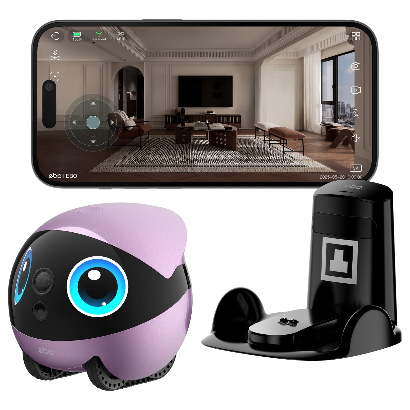 Buy ENABOT EBO Air 2 Plus 3K Kamera Nachtsicht WLAN App Tierroboter Pink in Cyprus, Nicosia, Limassol, Larnaka, Pafos