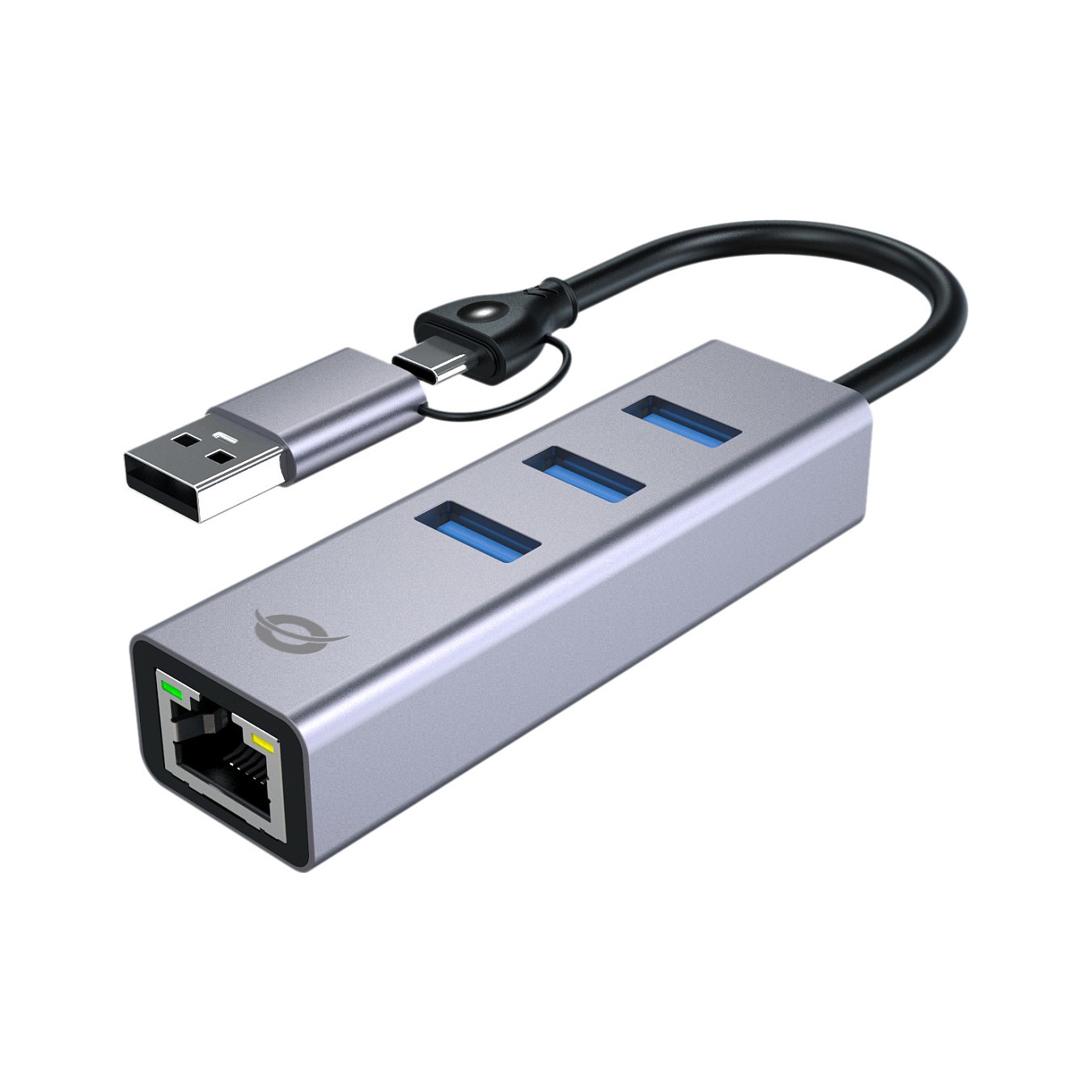 Buy CONCEPTRONIC Adapter USB-C -A3.0- to GbE+3x-A3.0 5Gbs gr in Cyprus, Nicosia, Limassol, Larnaka, Pafos