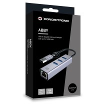 Buy CONCEPTRONIC Adapter USB-C -A3.0- to GbE+3x-A3.0 5Gbs gr in Cyprus, Nicosia, Limassol, Larnaka, Pafos