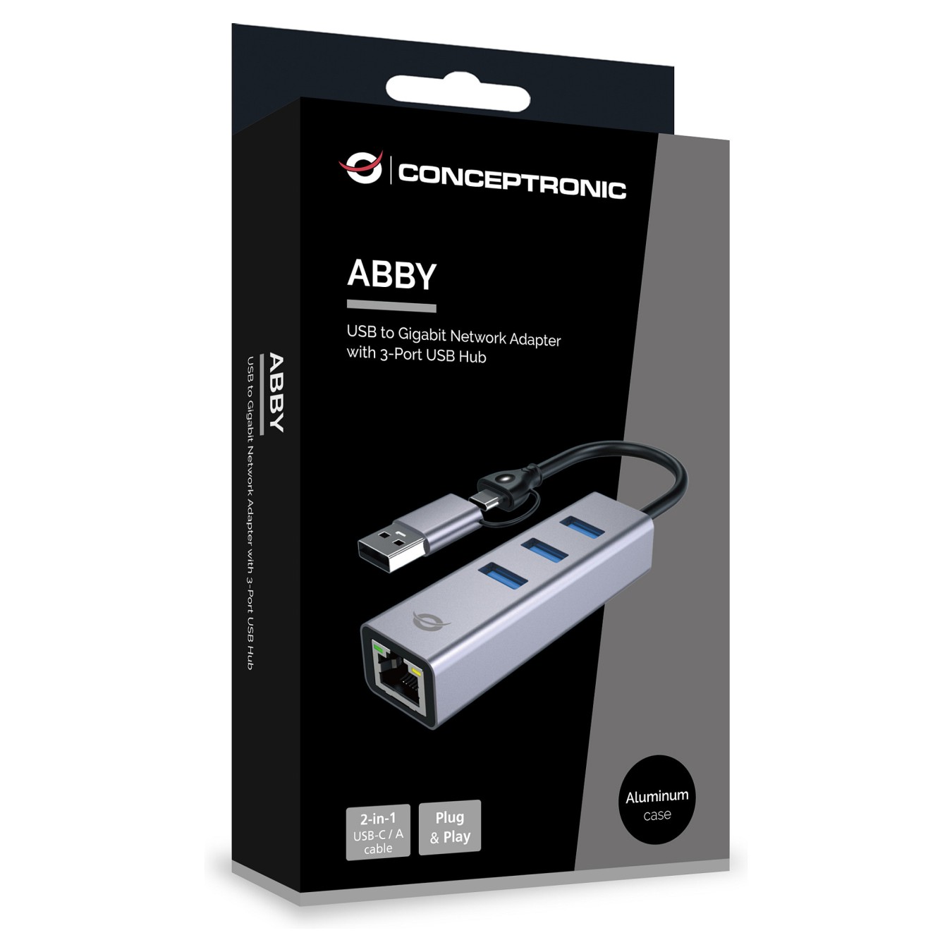 Buy CONCEPTRONIC Adapter USB-C -A3.0- to GbE+3x-A3.0 5Gbs gr in Cyprus, Nicosia, Limassol, Larnaka, Pafos