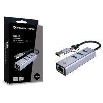 Buy CONCEPTRONIC Adapter USB-C -A3.0- to GbE+3x-A3.0 5Gbs gr in Cyprus, Nicosia, Limassol, Larnaka, Pafos