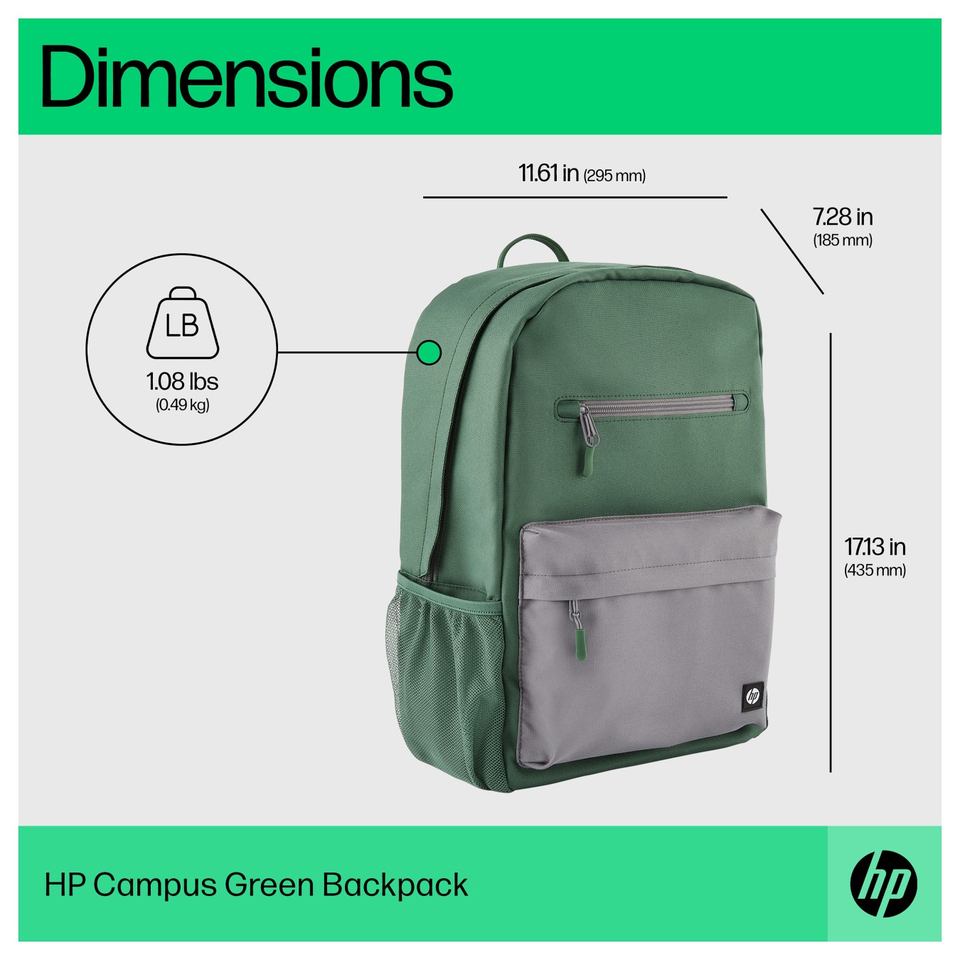 Buy HP Campus Green Backpack in Cyprus, Nicosia, Limassol, Larnaka, Pafos