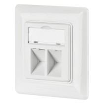 Buy Netzwerkdose 2-fach für Keystones, Weiss, RAL 9003 in Cyprus, Nicosia, Limassol, Larnaka, Pafos