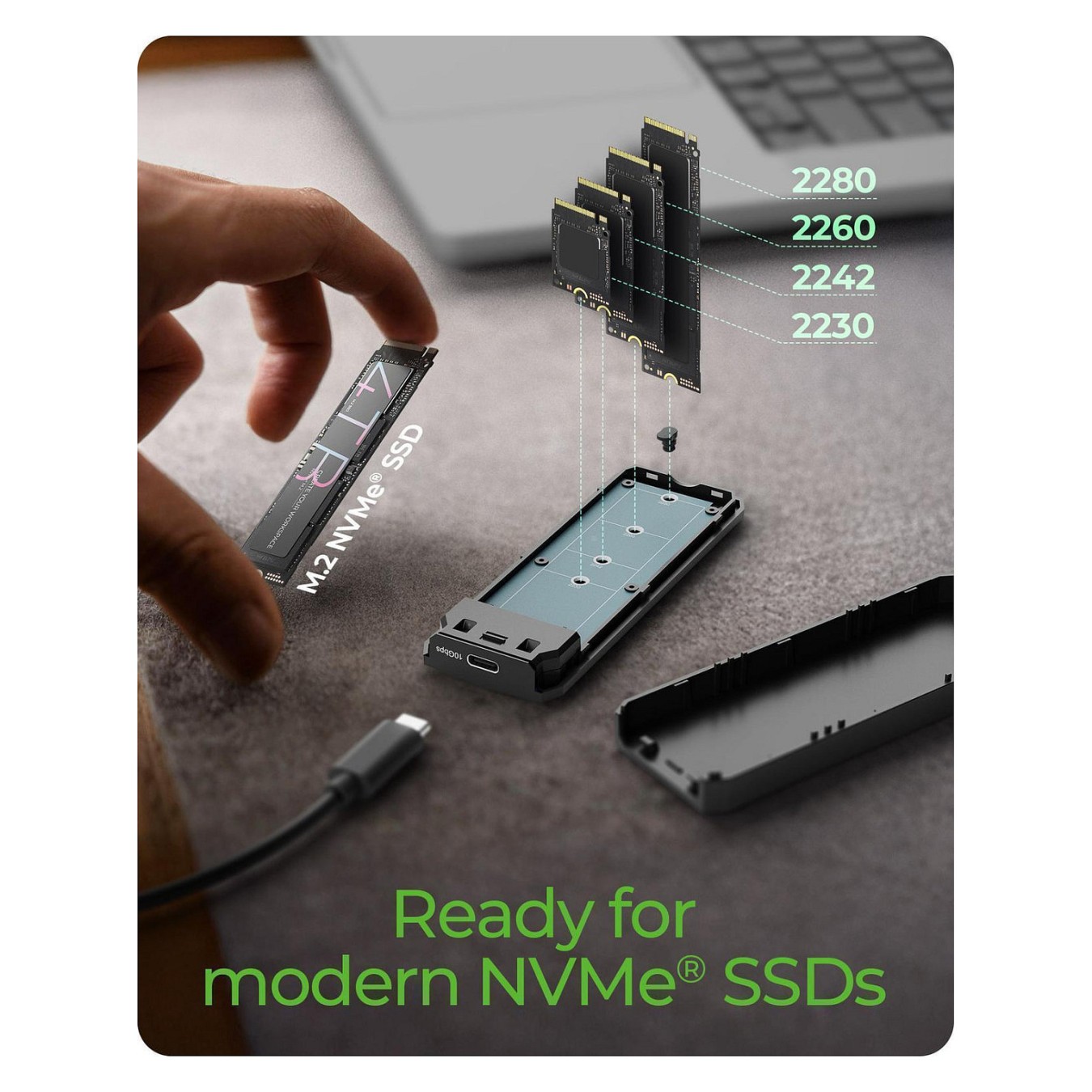 Buy IcyBox Spade Case 1805 NVMe M.2 USB 3.2 Gen 2 Type-C in Cyprus, Nicosia, Limassol, Larnaka, Pafos