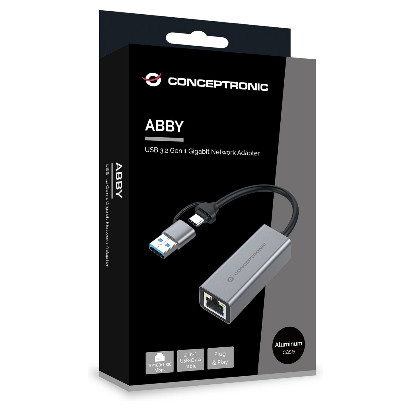Buy CONCEPTRONIC Adapter USB-C -A3.0- to GbE 5Gbs 0.18m gr in Cyprus, Nicosia, Limassol, Larnaka, Pafos