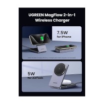 Buy UGREEN W528 Magnetic Wireless Charger 2-in-1 Ladestation fuer Qi?fhige Gerte faltbar grau in Cyprus, Nicosia, Limassol, Larn