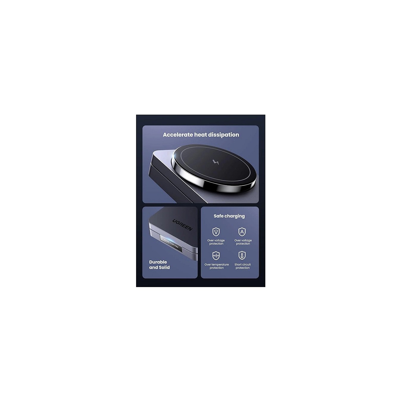 Buy UGREEN W528 Magnetic Wireless Charger 2-in-1 Ladestation fuer Qi?fhige Gerte faltbar grau in Cyprus, Nicosia, Limassol, Larn