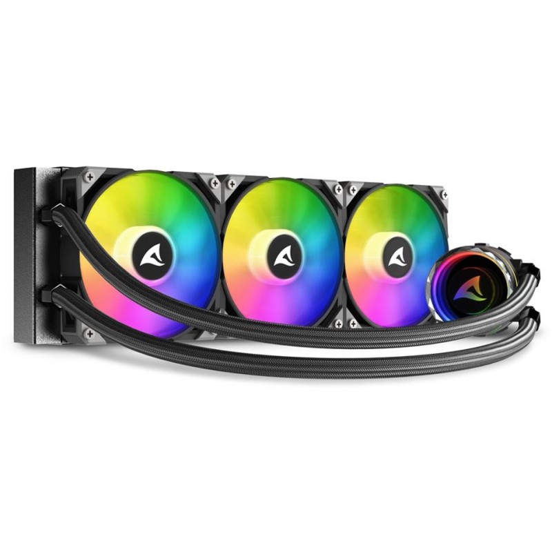 Buy Sharkoon S90 RGB Liquid CPU Cooler - 360mm Radiator - 3x120mm ARGB Fans - Black in Cyprus, Nicosia, Limassol, Larnaka, Pafos
