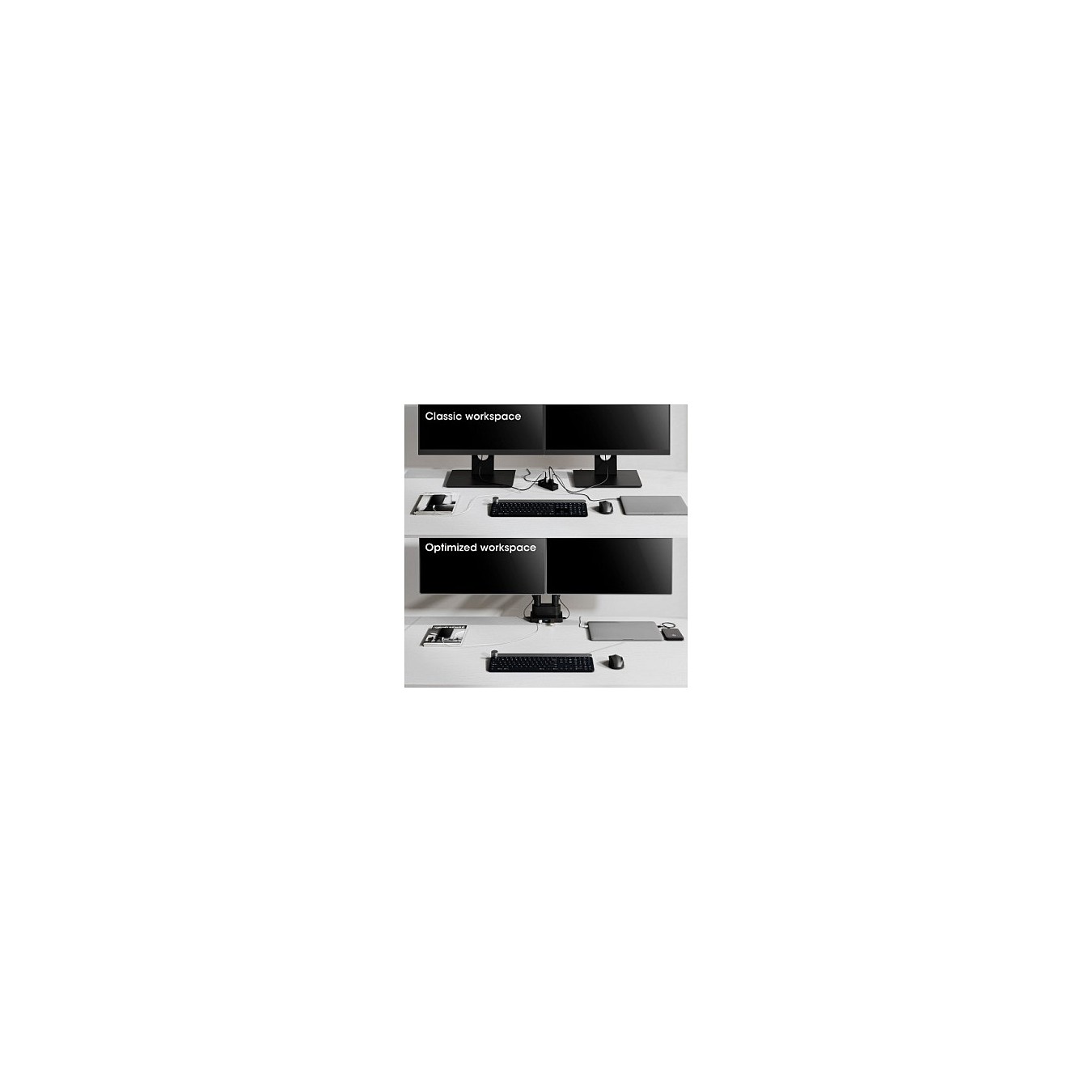 Buy MANHATTAN Aluminium-Tischhalterung mit Gasdruckfeder fr zwei Monitore 43,2-81,3cm 17-32Zoll und 8-in-1-Dockingstation... in 