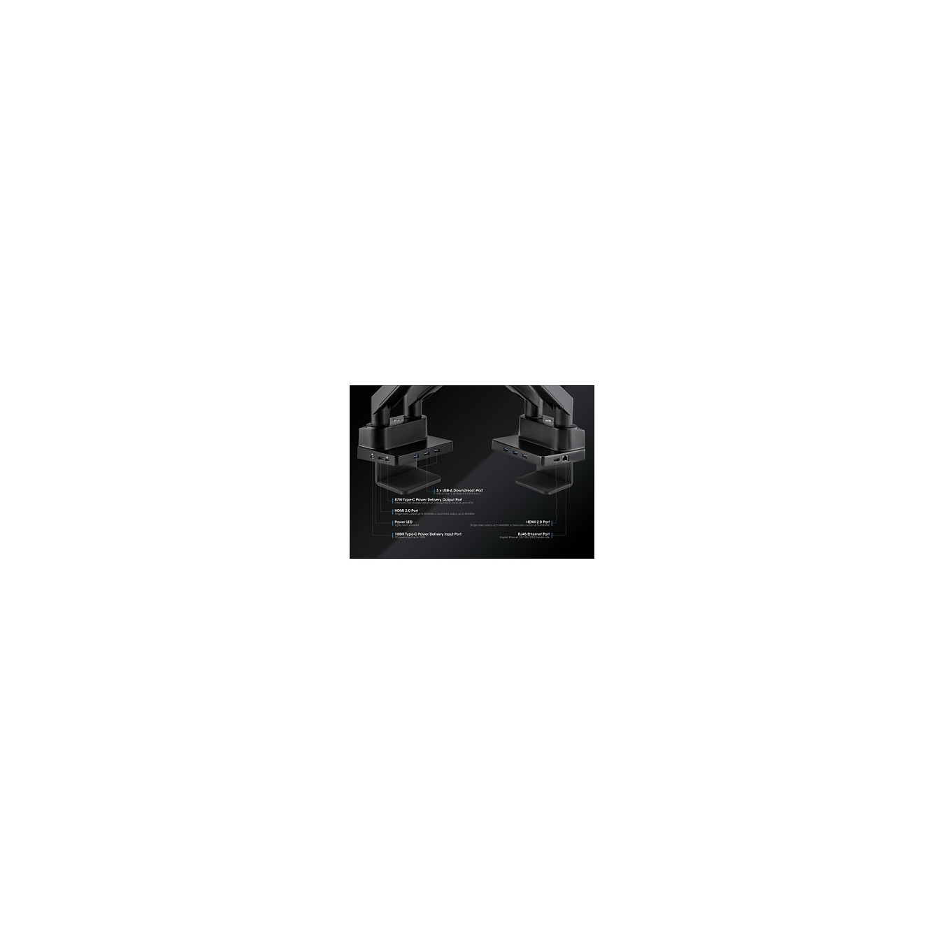 Buy MANHATTAN Aluminium-Tischhalterung mit Gasdruckfeder fr zwei Monitore 43,2-81,3cm 17-32Zoll und 8-in-1-Dockingstation... in 