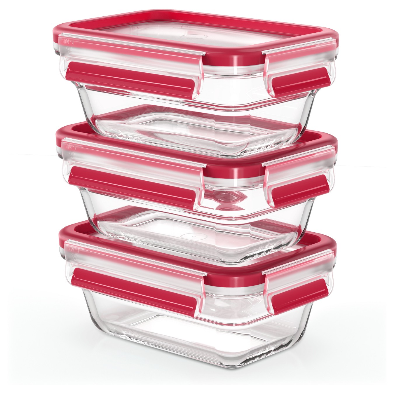 Buy Emsa N10511 Clip & Close Glas Frischhaltedosen-Set 3-teilig Transparent Rot in Cyprus, Nicosia, Limassol, Larnaka, Pafos