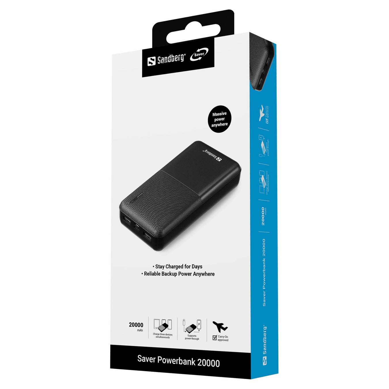 Buy SANDBERG Saver Powerbank 20000mAh in Cyprus, Nicosia, Limassol, Larnaka, Pafos
