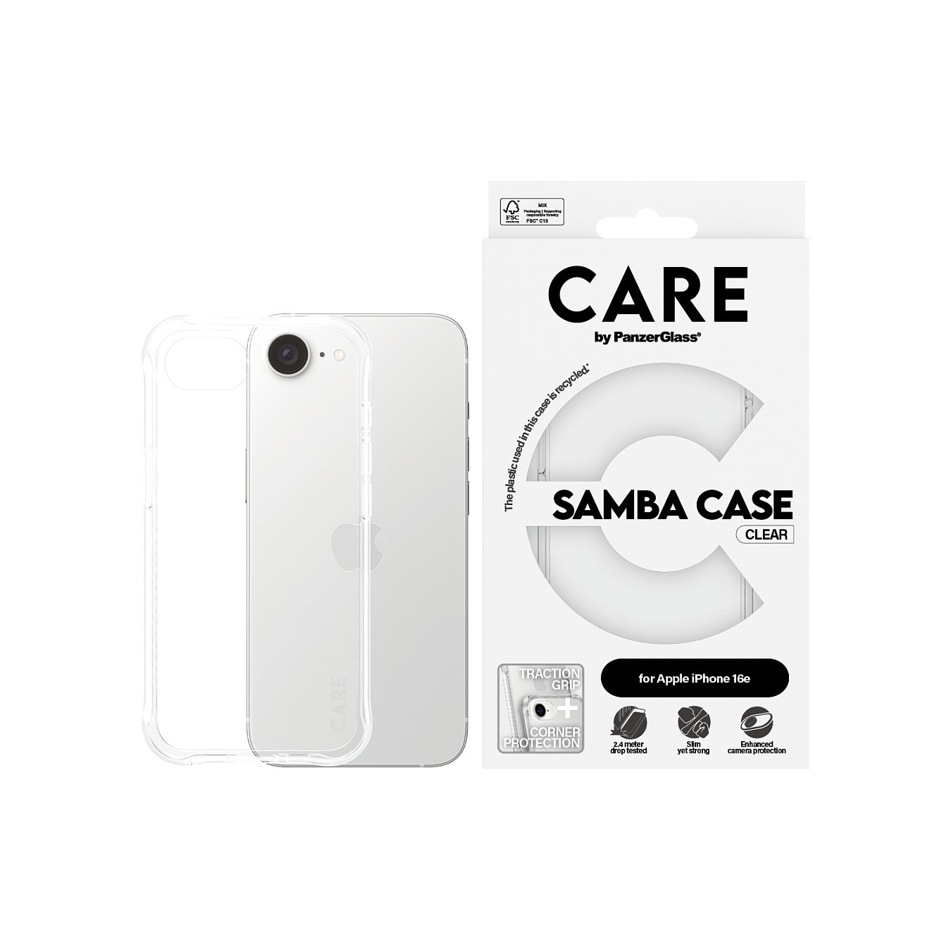 Buy CARE Case Fashionable Samba. Transparent iPhone 16e in Cyprus, Nicosia, Limassol, Larnaka, Pafos